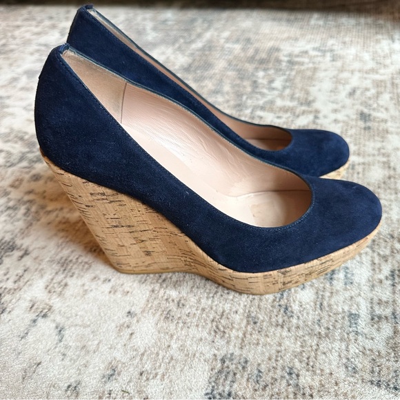 STUART‎ WEITZMAN
Corkswoon 7M Blue Suede Cork Platform Wedge ASO Kate Middleton - Picture 3 of 10